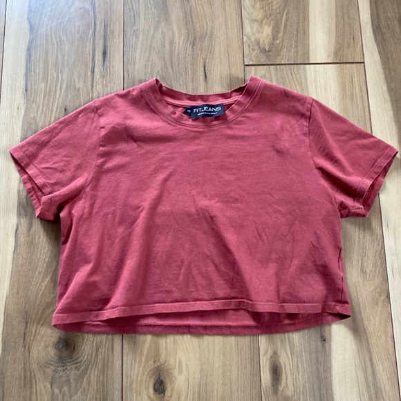Fitjeans Red Cropped T-Shirt XS - Picture 4 of 8